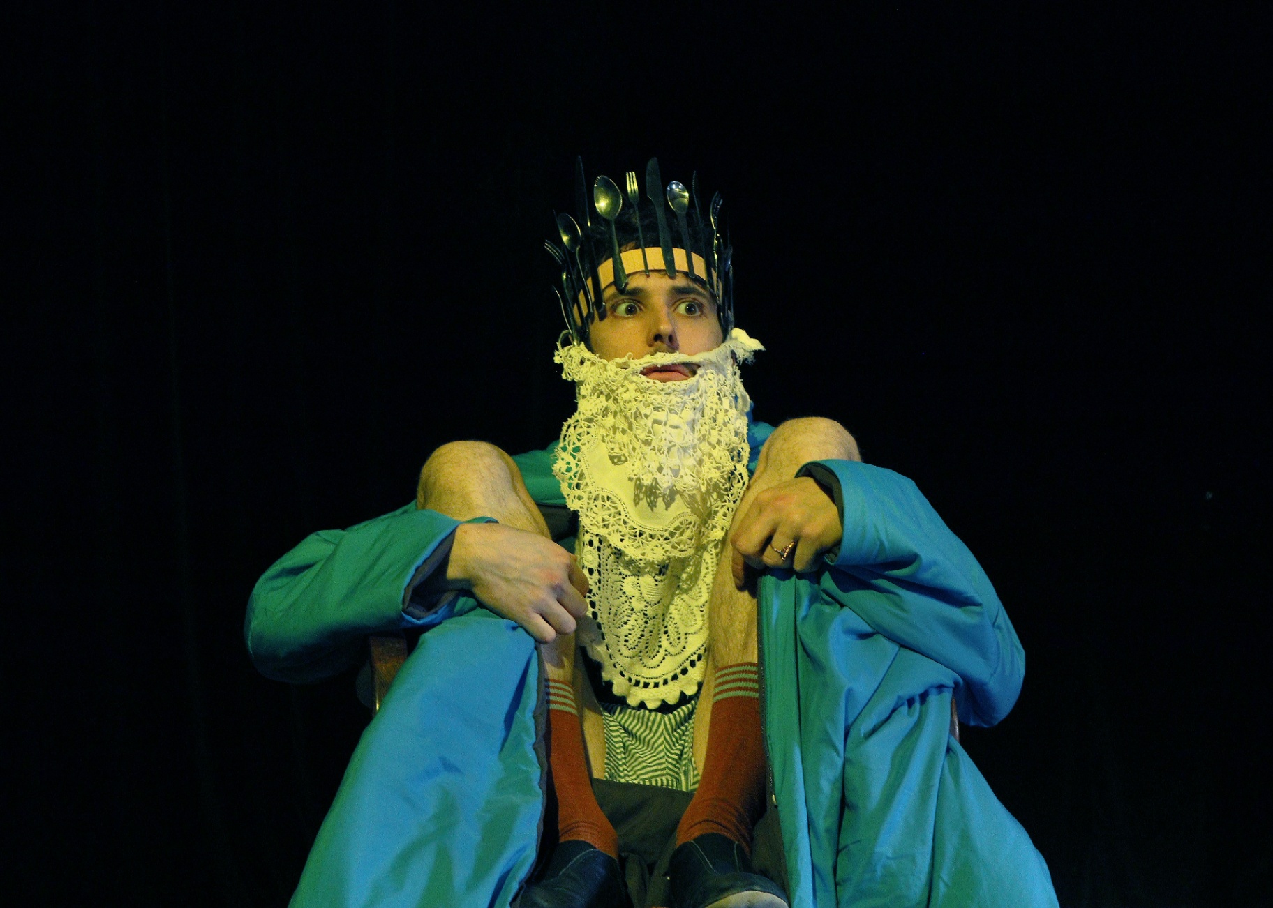 Scène Le Petit Prince - Le Roi avec couronne et barbe